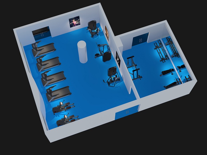 100m2 學(xué)校健身房
