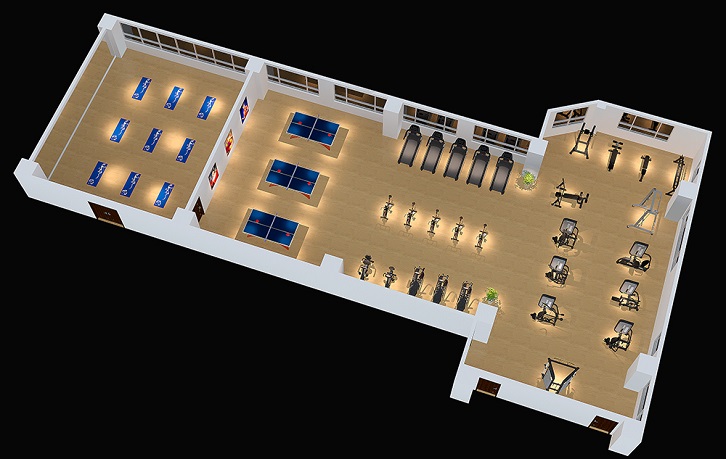 400m2學(xué)校健身房